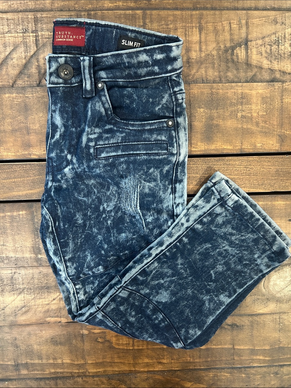 NWOT Truth Substance Common Sense Size 5 Slim Fit Acid Wash Blue Boy’s Jeans